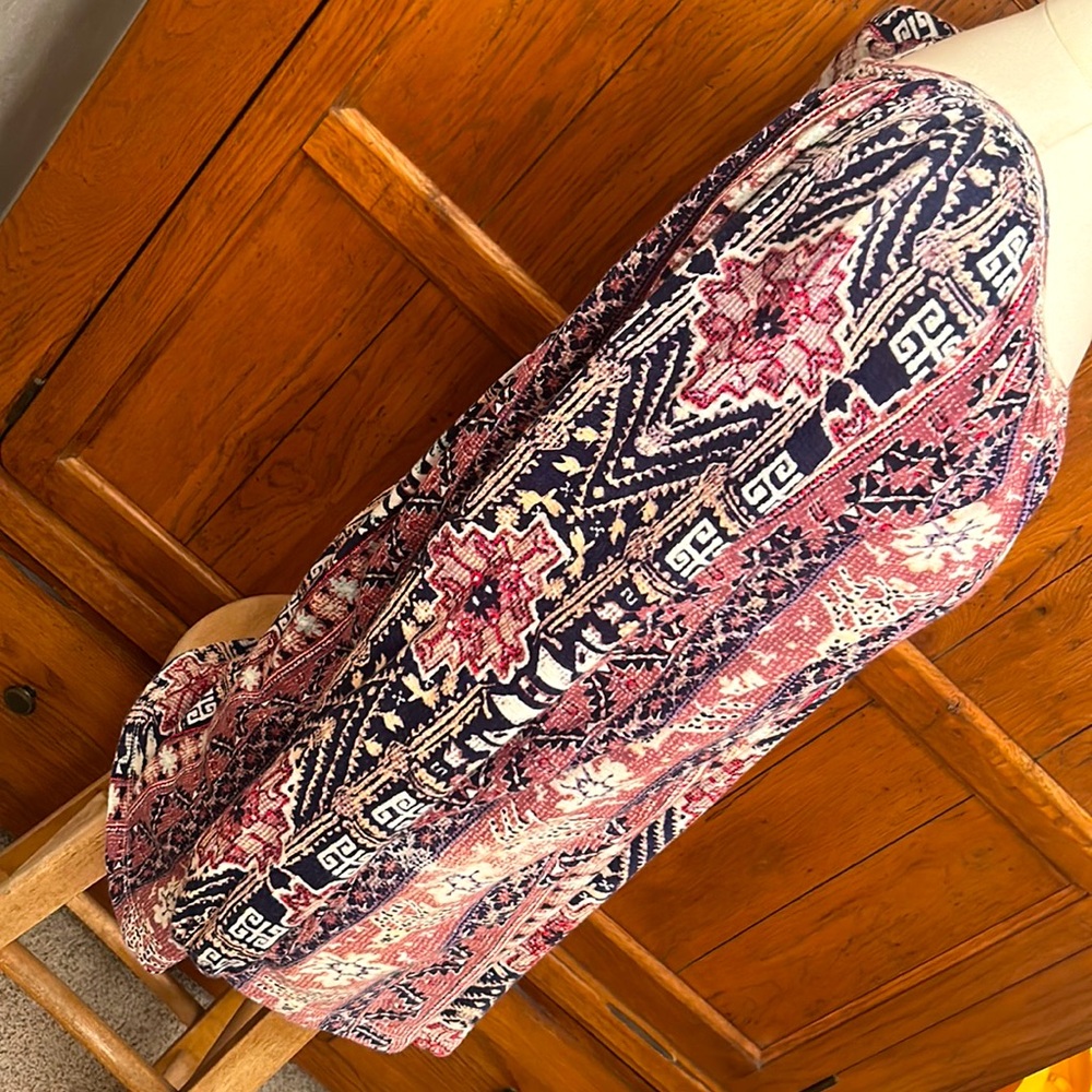 LUCKY🍀BRAND BOHO TOP🌻BEAUTIFUL Colors compliment Unique Design Print🌸Size Medium - Picture 4 of 10